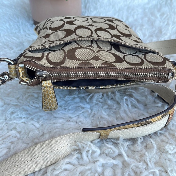 RARE! -Coach Sutton Signature Python Swingpack/Crossbody Jacquard & Leather Trim - Picture 15 of 16